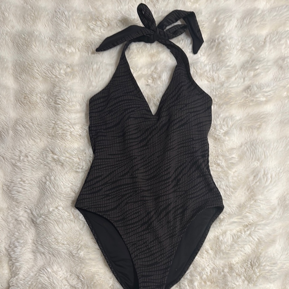 Black Halter One-Piece Swimsuit